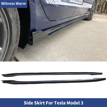 Удлинители боковых юбок автомобиля, фартук из углеродного волокна для Tesla Model 3 Sport 4-дверный 2018-2020