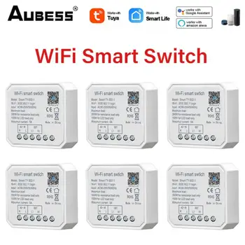 10A Tuya Smart WiFi Switch 2gang Control Switch Mini Smart Breaker Приложение Smart Life Поддержка дистанционного управления Alexa Google Home