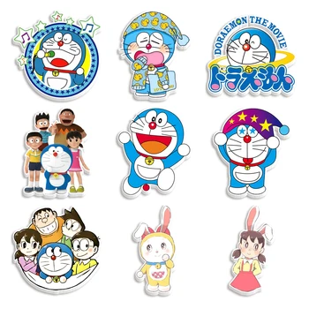 10 шт./лот Популярных акриловых брелоков Doraemon с пользовательской печатью для украшения корпуса телефона