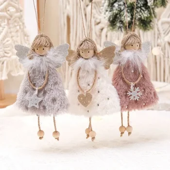 Рождественское украшение Креативная кукла подвеска подвеска в виде девочки-ангела Подвеска в виде Рождественской елки Рождественские принадлежности