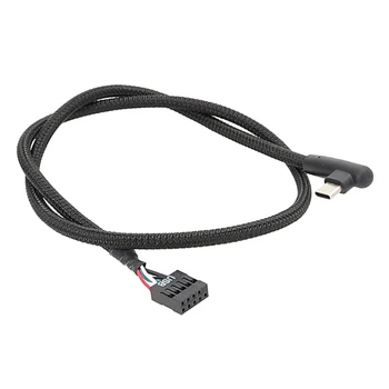 Адаптер преобразователя USB 9Pin в Type C Кабель для передачи данных с улучшенной герметичностью 60-сантиметровая Сетчатая линия