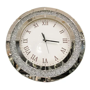 Роскошные и модные круглые декоративные настенные часы, для гостиных, столовых, дома квадратные креативные настенные часы с алмазной инкрустацией