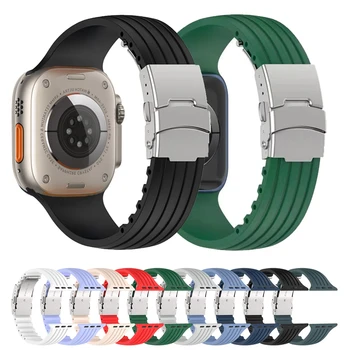 Ремешок для Apple Watch ultra band 44мм 40мм 49мм 45мм 41мм 38мм 42мм 4544 мм Силиконовый браслет correa iwatch series 3 5 6 se 7 8