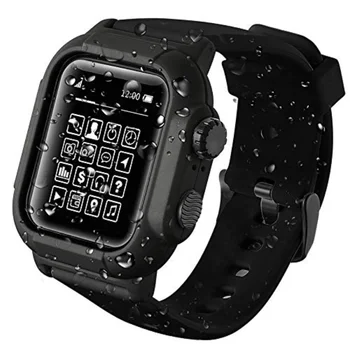 Чехол + Ремешок для Apple watch 6 5 4 SE 44 мм Спортивный Силиконовый ремешок IP68 Водонепроницаемый Защитный чехол от падения для iwatch 3 2 1 42 мм
