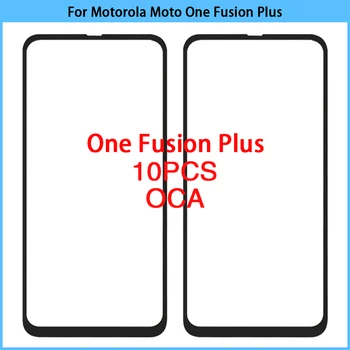 10 шт. Для Motorola Moto One Fusion Plus Сенсорный ЖК-Экран Передняя Стеклянная Панель Объектива Внешняя Крышка Сенсорного Экрана Добавить Замену OCA