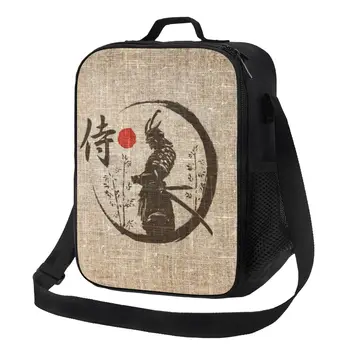 Samurai, японское слово, Изолированная сумка для ланча для женщин, термосумка для бенто, касса для пикника, путешествия
