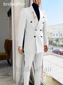 Bridalaffair 2023, мужской костюм, приталенный блейзер, свадебный смокинг, жакет в британском стиле + брюки с отворотом, мода
