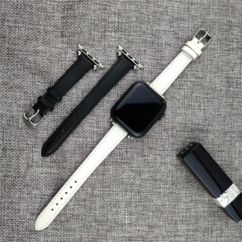 Для Apple watch se ремешок 40 мм 44 мм для женщин и девочек тонкие кожаные ремешки для iwatch band серии 6 5 4 3 38 мм 42 мм Сменный браслет