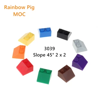 Rainbow Pig MOC Parts 3039 6277 35277 Наклон 45 ° 2 x 2 совместимых кирпича DIY Assmble строительные блоки Particle детская игрушка-головоломка в подарок