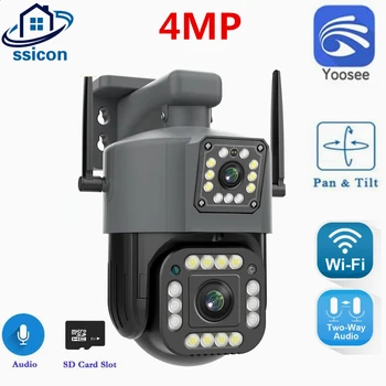 4-Мегапиксельная Наружная Двухобъективная WIFI-Камера Безопасности Yoosee Smart Home Speed Dome CCTV Водонепроницаемая Беспроводная IP-Камера Цветного Ночного Видения