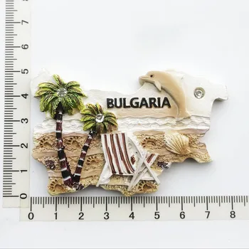Болгарский пляжный дизайн, культурный шарм, подарочные украшения из смолы с магнитами на холодильник, туристические сувенирные наклейки с сообщениями