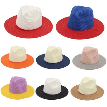 Панама повседневного оттенка, соломенная шляпа, двухцветная универсальная шляпа для мужчин и женщин