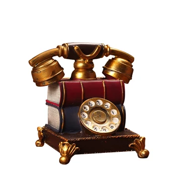 Декоративная модель телефона, украшение для телефона-книжки из смолы, Креативный Домашний Ретро-орнамент, Винтажный Телефон для бара, офисного стола