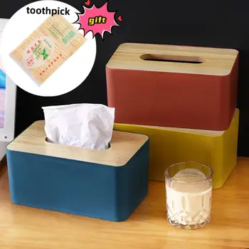 Коробка для салфеток, Деревянная Простая коробка для носовых платков в Скандинавском стиле, Диспенсер для салфеток, Органайзер для туалетной бумаги, Контейнер для бумаги