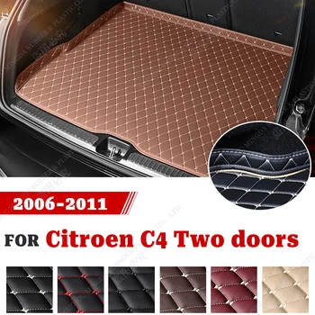 Высококачественный кожаный коврик для багажника автомобиля Citroen C4 Two Doors 2006 2007 2008 2009 2010 2011, дизайнерский коврик для багажника с высокими краями