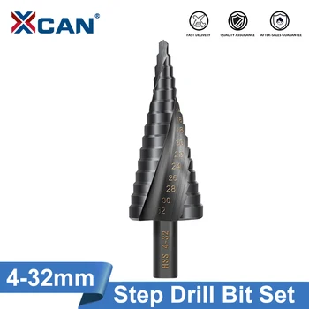 Шаговое сверло XCAN Металлическое Сверло 4-32 мм HSS Кобальтовое Ступенчатое Конусное сверло для сверления отверстий в дереве/металле