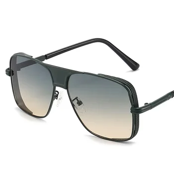 Новые Стильные Квадратные солнцезащитные очки Тренд Индивидуальность Металлические солнцезащитные очки с зеркальной ножкой в стиле панк для вождения в тени