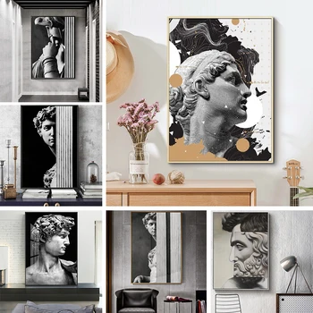 Скандинавская скульптура Давида, картины на холсте, плакаты и принты, настенные рисунки для гостиной, офиса, спальни, украшения дома
