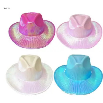 Ковбойская шляпа X7YA Фетровая шляпа Принцессы с блестками для переодеваний на вечеринках и для игровых костюмов Подходит большинству девочек