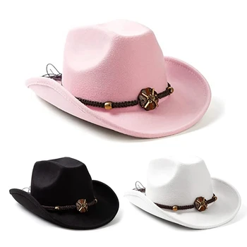 Ветрозащитная шляпа с большими изогнутыми полями, цилиндр, западная ковбойская шляпа, стирающаяся унисекс