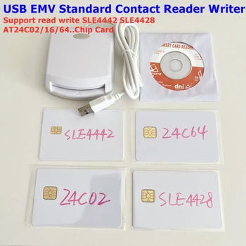ISO7816 Считыватель смарт-карт Contact EMV SIM eID, программатор записи для контактной карты памяти + 2 тестовых карты и комплект SDK