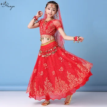 Новый Детский Костюм Для Танца Живота, Восточные Индийские Танцевальные Костюмы, Одежда Для Танца Живота, Платье, Индийская Одежда Для Девочек