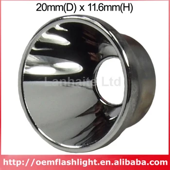 20 мм (D) x 11,6 мм (H) SMO алюминиевый отражатель для Cree XM-L/Q5