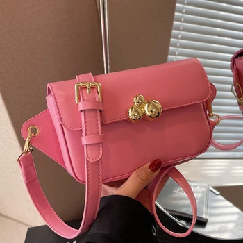 Новый летний бренд 2023, женские шикарные сумки подмышками, сумки через плечо, квадратные сумки, сумки-мессенджеры, модные женские ярко-розовые сумки через плечо