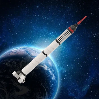MOC 1: 110 масштаб Mercury Космическая ракета Редстоун Набор строительных блоков Исследующий Вселенную Long March Ракета Обучающий кирпич Детские игрушки