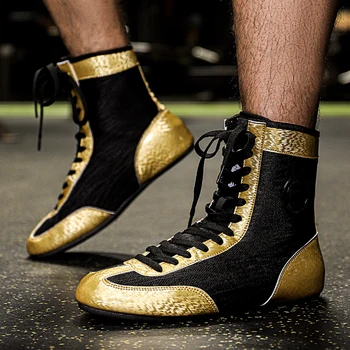 Профессиональная боксерская обувь, мужские размеры 37-46, боксерские кроссовки, Уличная борцовская обувь, противоскользящие борцовские кроссовки