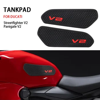 Наклейка с нескользящими накладками на бак для Ducati Streetfighter V2 Panigale V2 2020 2022, Наклейка на боковую накладку на топливный бак, накладка для сцепления с газовым коленом