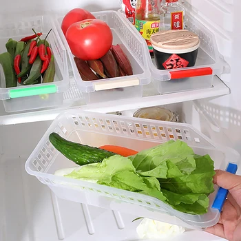 Пластиковый Домашний Кейс для хранения, Полый Дизайн, Практичный Ящик для хранения холодильника, Полка для холодильника, Кухонный Органайзер