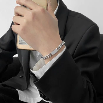 2023 Новая Модная Кубинская Цепочка Мужской браслет Классическая Цепочка из нержавеющей стали для мальчиков-мужчин Браслет Подарки Ювелирные изделия