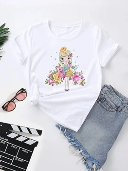 Женская футболка Оверсайз, летний топ с коротким рукавом, нишевый дизайн, повседневная модная футболка, свободная женская графическая футболка, топы, женская одежда