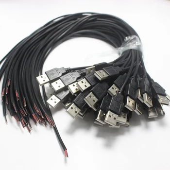 NinthQua 1шт штекерный разъем USB 2.0 A типа к кабелю 22AWG провод 50 см для DIY OEM черного цвета