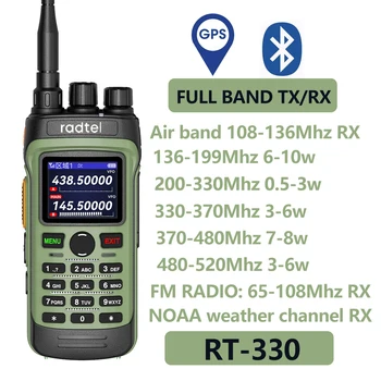 Radtel RT-330 Gps Bluetooth App Программирование Любительского радио Мощностью 10 Вт Полный диапазон 136-520 МГц TX RX Авиационная Частота Приема NOAA