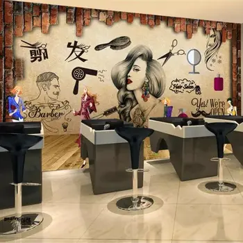 Beibehang Пользовательские обои 3d фреска салон красоты фон стены парикмахерская ностальгический ретро макияж обои для рабочего стола домашний декор