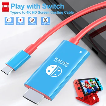 Для Переключения Nintendo USB Type C На 4K HDMI-совместимый Кабель-Адаптер С Зарядным Портом PD Мощностью 100 Вт Для Преобразователя Режима Док-станции телевизора
