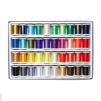 40шт разноцветных полиэфирных ниток 135D / 2 для вышивки на бытовой вышивальной машине, шитье дома, 280 м /рулон, яркий цвет