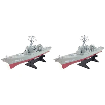2 модели корабля-эсминца с управляемыми ракетами, статические игрушки с подставкой для показа, модель военного корабля, Развивающие игрушки 