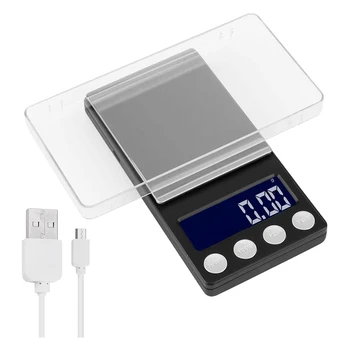 Розничные цифровые кухонные весы, карманные весы с USB-аккумулятором, мини-весы 500 г / 0,01 г, электронные ювелирные весы, граммовые весы для пищевых продуктов