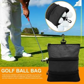 Сумка для мячей для гольфа, сумка для хранения, нейлоновый поясной держатель для мячей для гольфа, портативная поясная сумка с металлической пряжкой, поясная сумка для гольфа большой емкости