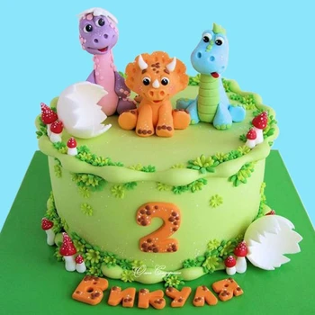 Украшение для выпечки торта милый маленький динозавр мягкая керамика одеваем вставляемую тему динозавра мальчик детская открытка на день рождения 