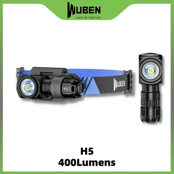 WUBEN H5 светодиодный налобный фонарь USB перезаряжаемый фонарик макс 400 люмен Водонепроницаемый налобный фонарь для кемпинга и бега на открытом воздухе