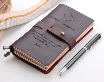 Кожаный блокнот для дневника, винтажный многоразовый журнал ручной работы, кожаный блокнот путешественника