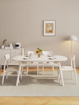 Обеденный стол cream wind slate современный, простой, легкий, роскошный, телескопический, складной, квадратный и круглый