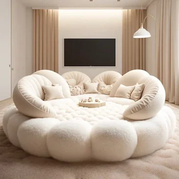 Кремовый диван-кровать King B & B 2 метра 4 Кремовый большой круглый