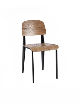 Обеденный стул из массива дерева в винтажном индустриальном стиле из скандинавского кованого железа ресторанный стул стул для чайной комнаты кафе стул для переговоров