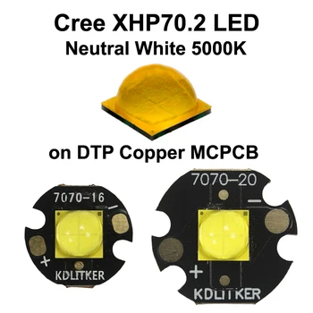 Cree XHP70.2 Нейтральный Белый 5000 K SMD 7070 Светодиодный Излучатель на KDLITKER DTP Медный MCPCB Фонарик DIY Высокой Мощности Поисковый Фонарь