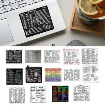 Сочетания клавиш, краткое справочное руководство, наклейки для ПК, ноутбук, клей без грязи, совместимый с 13-16-дюймовым компьютером, прочный